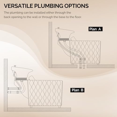 Professional Shampoo Bowl and Chair Set with Tilting Ceramic Basin