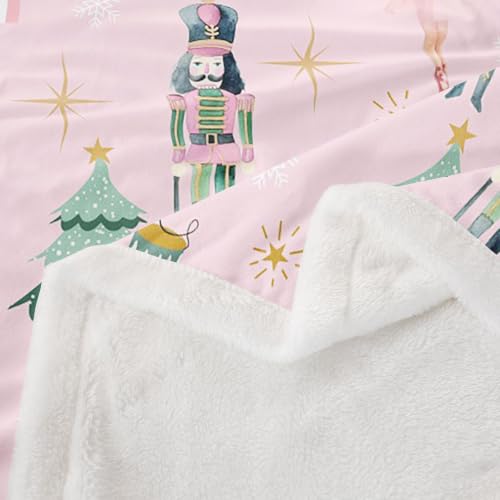 Feelyou Pink Christmas Throw Blanket Twin 60x80 Inches for Kids & Teens