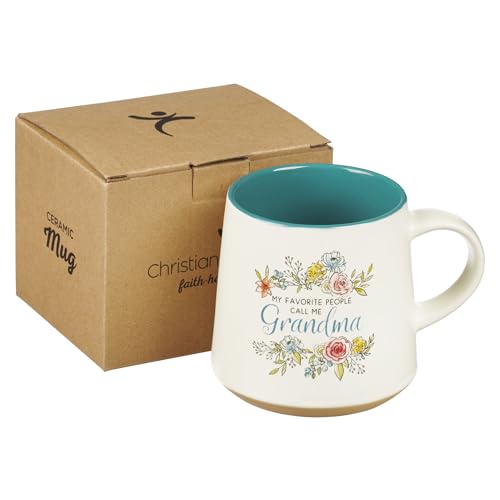 14oz Grandma Coffee Mug with Floral Design - Personalized Gift
