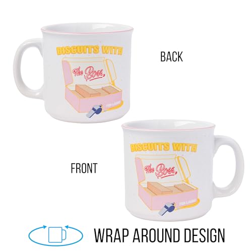 Ted Lasso Biscuits with the Boss Ceramic 20oz Camper Mug - Officially Licensed
