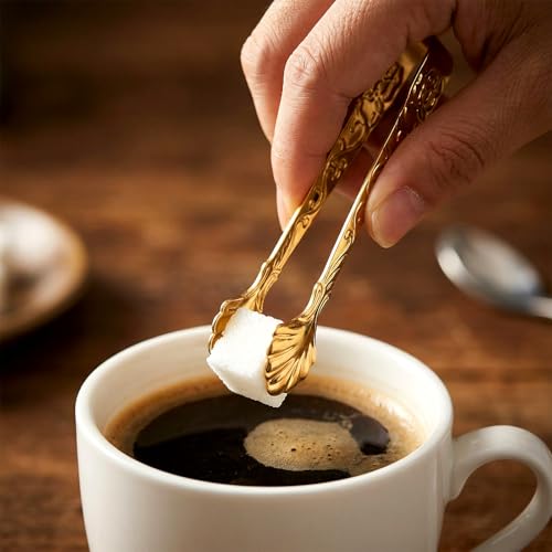 Gold Mini Serving Tongs for Ice, Desserts & Appetizers — 2 Pack