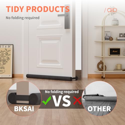 Under Door Draft Stopper & Soundproof Door Bottom Seal, 28-32 In, Black