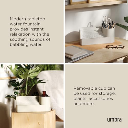 Indoor Tabletop Zen Water Fountain with Planter Holder - USB Powered