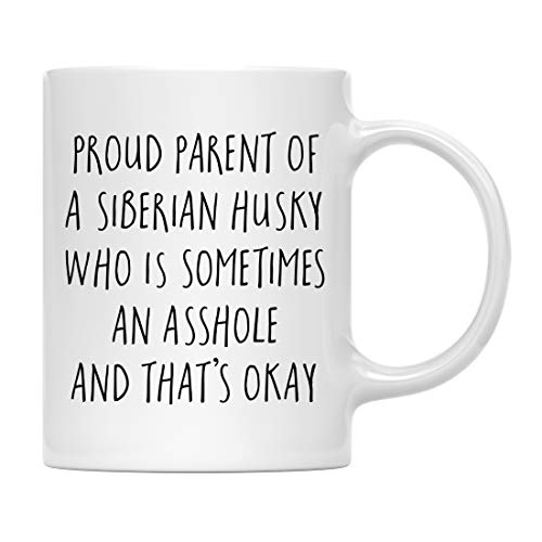 Andaz Press Siberian Husky Funny 11oz Mug - Proud Parent Gag Gift with Gift Box (1-Pack)