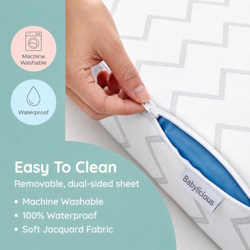 Waterproof Pack and Play Mattress Pad - 38" x 26" Roll Up Memory Foam Topper