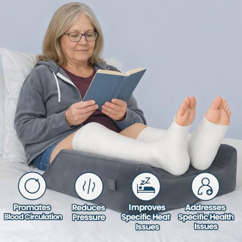 Adjustable Height Leg Elevation Pillow with Memory Foam Support