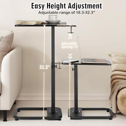 Adjustable C-Shaped TV Tray Table for Couch and Bed, Laptop Snack Desk