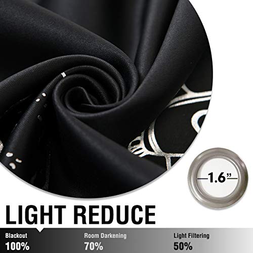 Space Theme Blackout Curtains for Kids Room, 63 Inch Panels, 2-Pack