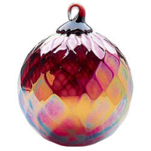 Ruby Glass Ornament - Handcrafted 3-inch Holiday Decor by Glass Eye Studio