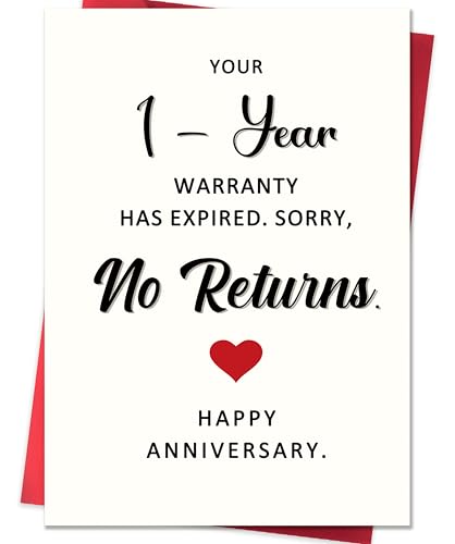 Funny 1st Anniversary Card for Husband Wife Boyfriend Girlfriend
