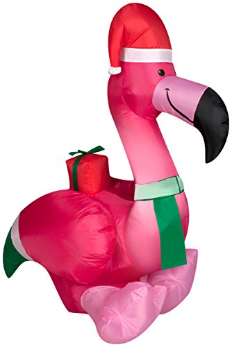 Gemmy 3.5ft Inflatable Flamingo Christmas Decor - Air Blown Outdoor Holiday Ornament