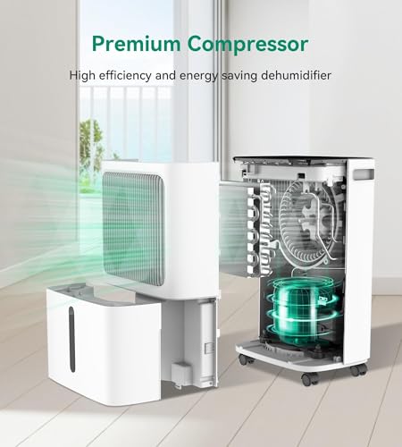 Home Dehumidifier for Basement 34 Pint 2500 Sq Ft with Drain Hose