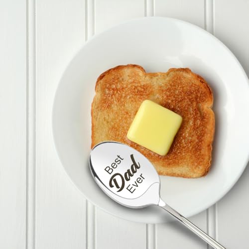 Personalized Stainless Steel Ice Cream Spoon - Best Dad Ever Gift from Daughter Son