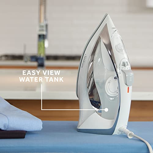 Turbo Steam Iron - 1700W Nonstick Ceramic Soleplate with Auto-Off