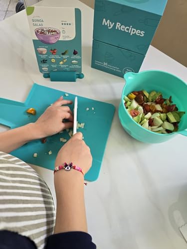 Kids Recipe Box with 36 Visual Step-by-Step Cards and Holder