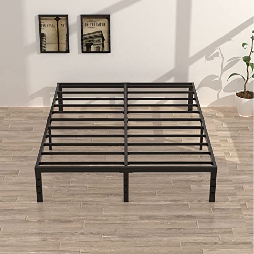 Queen Size Metal Platform Bed Frame, 14-Inch Under-Bed Storage, Heavy Duty