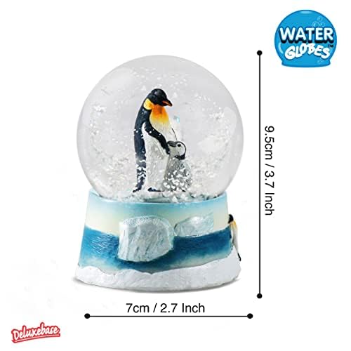 Penguin Snow Globe with Resin Base - 3.3-Inch Decorative Animal Water Globe