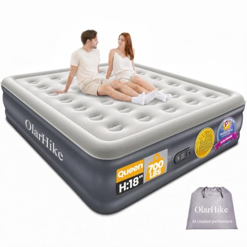 Queen Air Mattress with Built-In Pump, 18-Inch Raised Inflatable Bed
