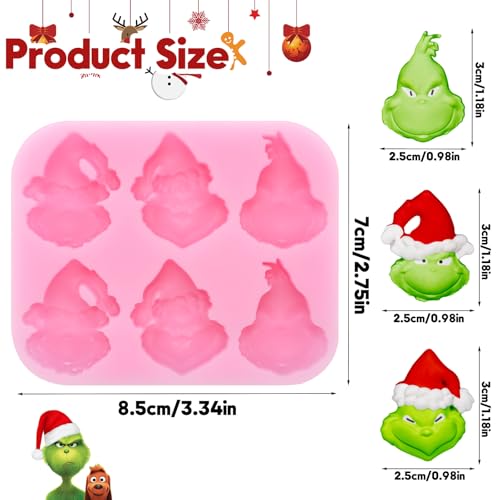 XMAS2 2 Pcs 3D Skull Christmas Chocolate Molds – Pink Silicone Candy & Cake Mold
