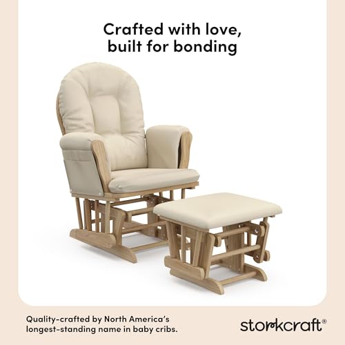 Nursery Glider Rocking Chair and Ottoman Set with Storage Pockets