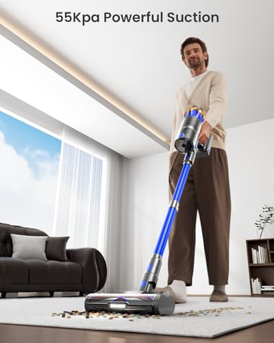 JELLYPIG Cordless Stick Vacuum Cleaner, 55KPa 650W Wireless Vac for Pet Hair