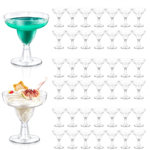60 Pack Disposable Plastic Margarita Glasses 5 oz for Parties & Events