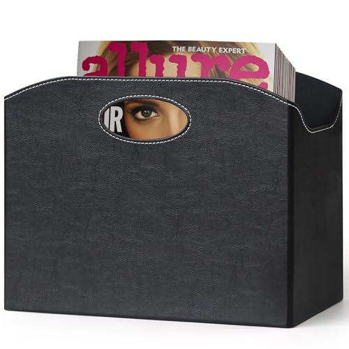Foldable PU Leather Magazine Rack - Decorative Floor Book Storage Organizer