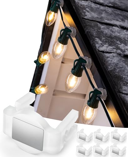 Brightown 100-Pack White Magnetic C9 Light Clips for C7/C9 String Lights (No Tools)