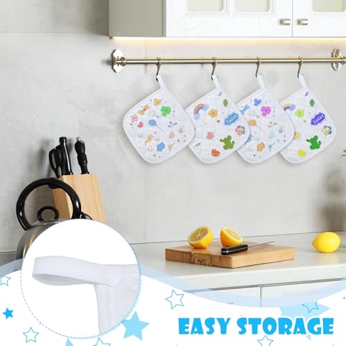 36 Pcs Christmas Pot Holders Craft Set with Markers - White Oven Mitts & DIY Decorations