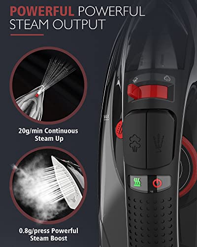 Cordless Steam Iron with Ceramic Soleplate, 1500W, Auto Shut-Off