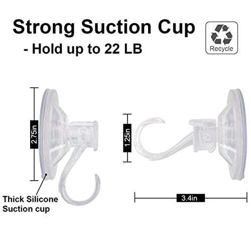 Heavy Duty Suction Cup Wreath Hangers - 2 Pack Clear Window Glass Hooks