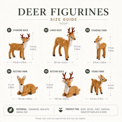 Decor Unlimited 6 Pack Reindeer Figurines - Festive Rustic Holiday Christmas Decorations for Home & Office