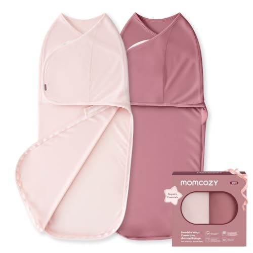 Momcozy Newborn Swaddle Sleep Sack (0-3 Months) - Quiet Fastener, 2-Pack