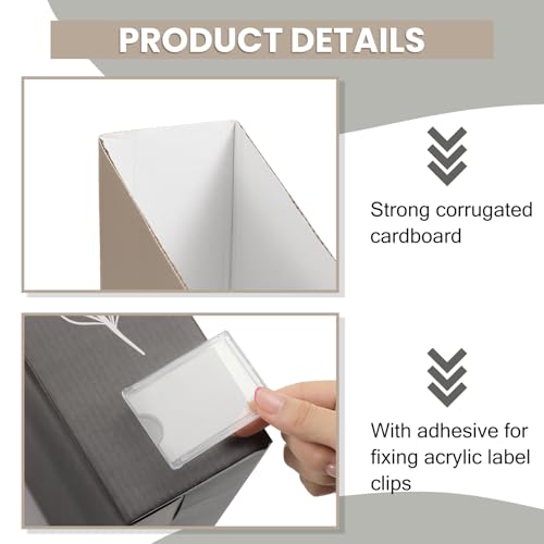 Boho Floral Magazine File Holders - Set of 4 Foldable Cardboard Organizers