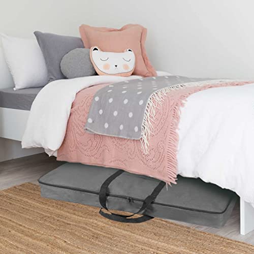 Christmas Wrapping Paper Storage Bag with Pockets Underbed Organizer Gray