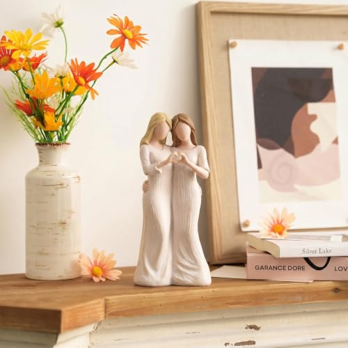 Sister Figurine Statue - 7.7" Hand-Painted Resin Best Friend Gift
