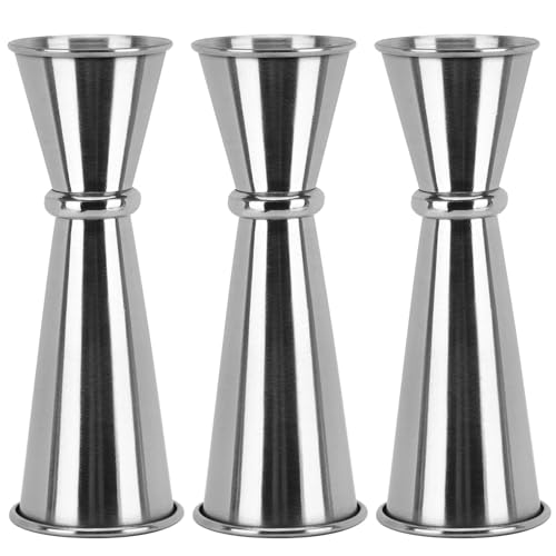 3 Pcs Double-Ended Stainless Steel Jiggers for Bartending, 1 oz & 2 oz Measuring Cups – Tbestmax