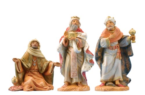 3-Piece Three Kings Nativity Set - 5-Inch Hand-Painted Christmas Figurines