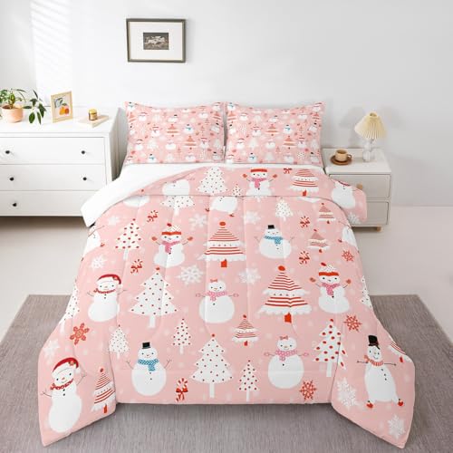 Feelyou Full Size Christmas Tree Snowman Dots Kids Comforter Set Multi 07