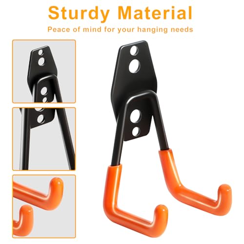 Heavy Duty Wall Hook 2 Pack Garage Tool Organizer & Storage Hanger