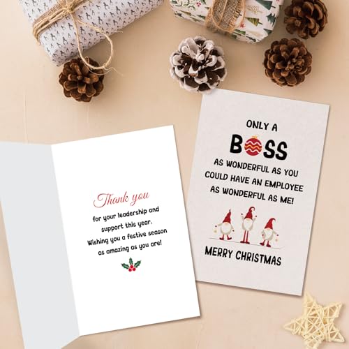 Nchigedy Boss Christmas Card from Team Group - #1 Holiday Greeting Card for Bosses and Staff