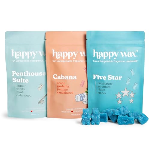 Natural Soy Wax Melts Variety Pack - Hotel Inspired Scented Bear Melts, 6oz