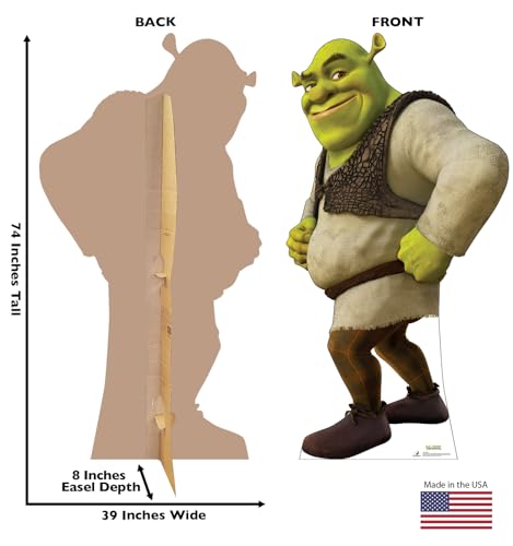 Life-Size Shrek Cardboard Cutout Standee - 74" x 39"