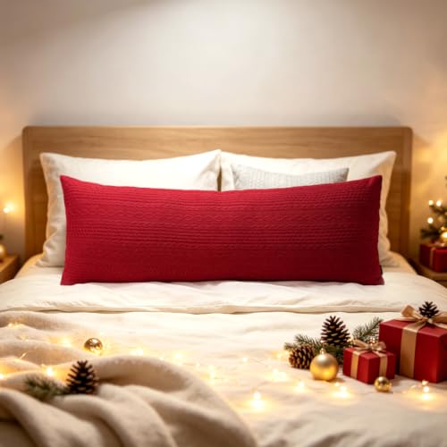 Booque Valley Red Body Pillow Cover 20x54 in | Christmas Decor