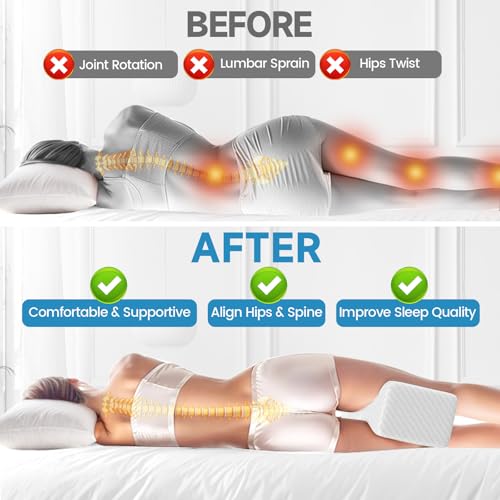 Memory Foam Knee Pillow for Side Sleepers - Ergonomic Leg Support