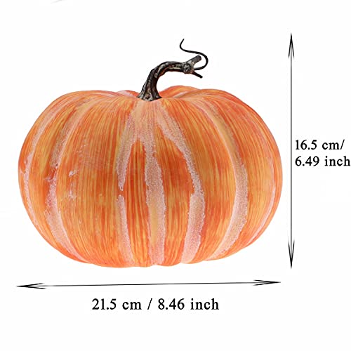 8.4-Inch Large Faux Yellow Pumpkin Artificial Harvest Fall Decoration