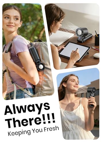 Deyhoc Portable Handheld Turbo Fan 4-in-1 Rechargeable Mini Fan