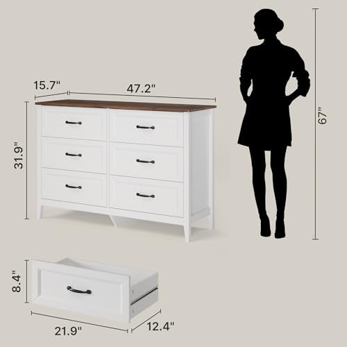 2-Piece Bedroom Dresser Set with 5-Drawer and 6-Drawer Wood Chests