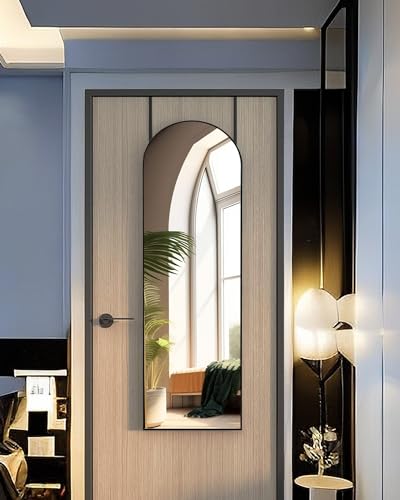 48x14 Arched Full-Length Mirror, Over-the-Door Hanging Floor Mirror