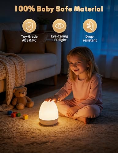 Dimmable LED Egg Night Light for Nursery with Touch Control & Timer